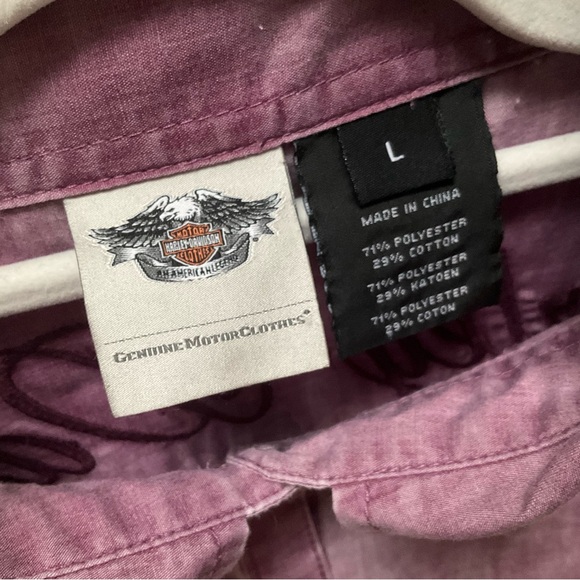 Harley Davidson Genuine Motor Clothes Long Sleeve Button Down Blouse - Picture 3 of 8